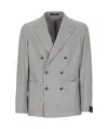 Tagliatore Wool Double-breasted Jacket In Gray
