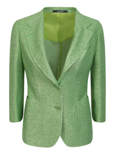 Tagliatore Double-breasted Blazer In Green