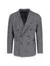 Tagliatore Herringbone Pattern Jacket In Grey