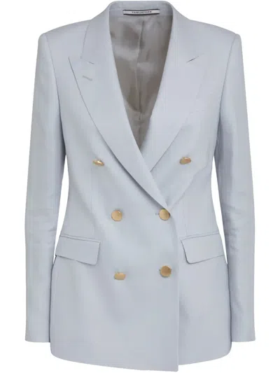 Tagliatore Double-breasted Blazer In Grey