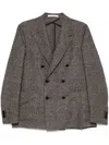 Tagliatore Double-breasted Wool Blend Jacket In Grey