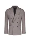 Tagliatore Structured Double-breasted Blazer With Notch Lapel In Beige
