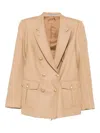 Tagliatore Double-breasted Blazer In Brown