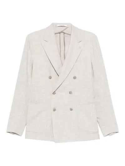 Tagliatore Double-breasted Blazer In Neutral
