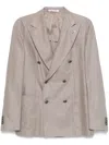 Tagliatore Double-breasted Blazer In Neutrals