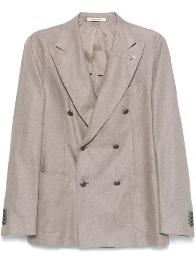 Tagliatore Double-breasted Blazer In Neutrals