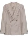 Tagliatore Double-breasted Blazer In Neutrals
