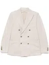 Tagliatore Double-breasted Blazer In Neutrals