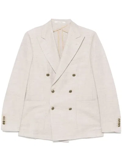 Tagliatore Double-breasted Blazer In Neutrals