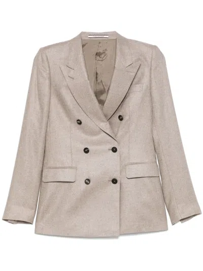 Tagliatore Double-breasted Blazer In Neutrals