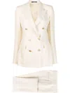 Tagliatore Double-breasted Tailored Suit In Nude
