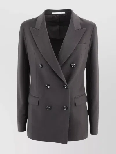 Tagliatore Double-breasted Blazer Peaked Lapels In Blue