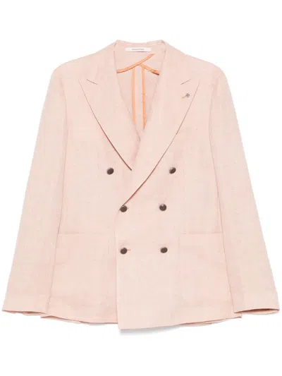 Tagliatore Double-breasted Blazer In Pink