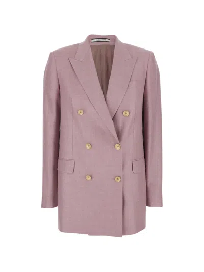 Tagliatore Double-breasted Blazer In Pink
