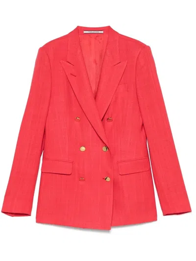 Tagliatore Double-breasted Blazer In Red