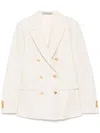 Tagliatore Cotton Blend Double-breasted Jacket In White