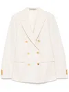 Tagliatore Cotton Blend Double-breasted Jacket In White