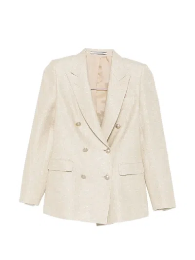 Tagliatore Double-breasted Blazer In White