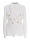Tagliatore Tweed Double-breasted Blazer In White