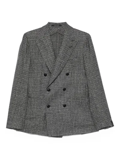 TAGLIATORE DOUBLE-BREASTED BLAZER WITH EMBOSSED FINISH TAGLIATORE