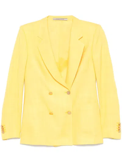 Tagliatore Double-breasted Blazer In Yellow