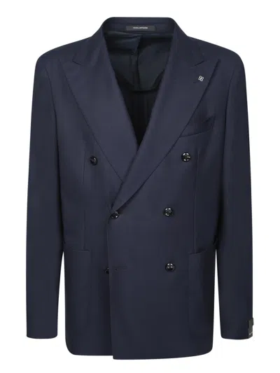 TAGLIATORE DOUBLE-BREASTED BLUE JACKET
