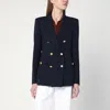 Tagliatore Double-breasted Blue Jacket In Wool Blend In Blue