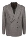 Tagliatore Double-breasted Brown Blazer With Notched Lapels