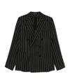 Tagliatore Striped Blazer In Black