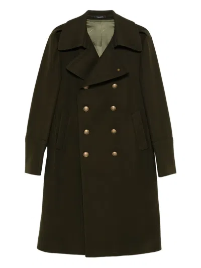 Tagliatore Double-breasted Button Coat In Green