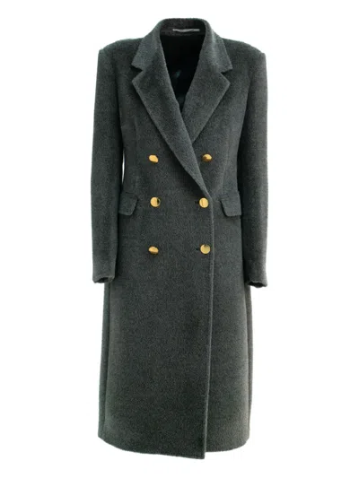Tagliatore Double-breasted Button Coat In Green