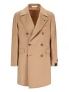 Tagliatore Double-breasted Button Coat In Gold