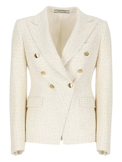 Tagliatore Double-breasted Button Jacket In White