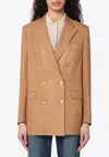 Tagliatore Beige Double-breasted Jacket In Brown