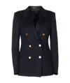 Tagliatore Structured Double-breasted Jacket Gold Buttons In Black