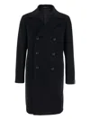 Tagliatore 'arden' Black Double-breasted Coat With Notched Revers In Black