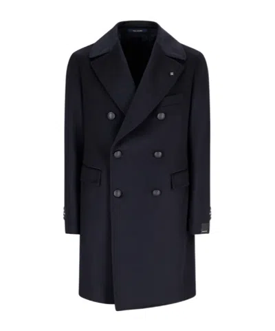 Tagliatore Double-breasted Buttoned Coat In Black