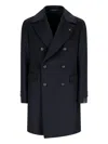 Tagliatore Double-breasted Buttoned Coat In Blue