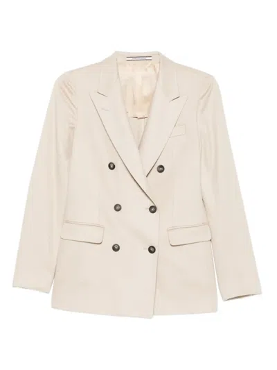 Tagliatore Double-breasted Buttoned Jacket In Neutral
