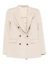 Tagliatore Double-breasted Cashmere Blazer In Neutral