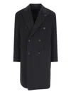 Tagliatore Black Double-breasted Coat With Four Pockets