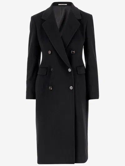 Tagliatore Double Breasted Cashmere Coat In Black