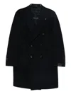 Tagliatore Cappotto Sfoderato 2 Petti Blu Bruce Lungo Lana Jackets Blue In Black