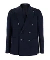Tagliatore 'montecarlo' Blue Double-breasted Jacket In Black