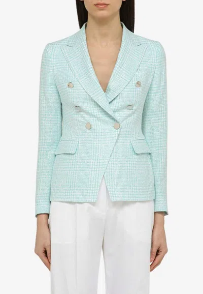 TAGLIATORE DOUBLE-BREASTED CHECKED BLAZER