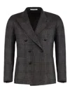 Tagliatore Double-breasted Checked Blazer In Transparent