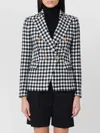 Tagliatore Double Breasted Checked Jacket With Notched Lapels In Black
