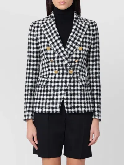 TAGLIATORE DOUBLE BREASTED CHECKED JACKET WITH NOTCHED LAPELS