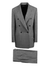 Tagliatore Loreley Double-breasted Wool Blazer With Peak Lapels In Gray