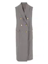 Tagliatore Grey Sleeveless Double-breasted Coat